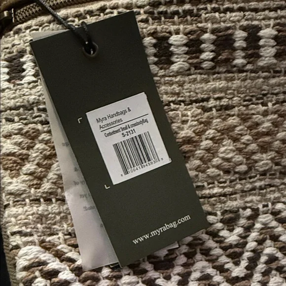 Myra Bag Aztec Purse - Canvas Bag with Real Leather Detailing, Boho Handbag - Picture 8 of 9